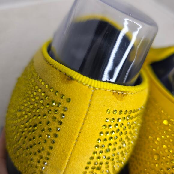 Bright Yellow sz10 Rhinestones allover loafers. Events. Entertainer. Shows Artzy